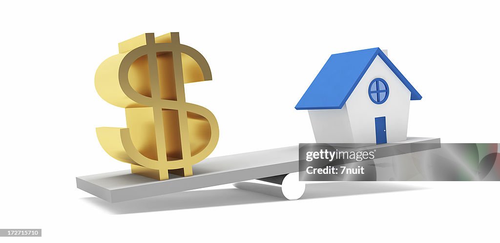 House and Dollar on the balance