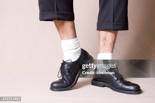 Black Work Shoes With White Socks And Ankles High-Res Stock Photo - Getty Images Black Work Shoes With White Socks And Ankles High-Res Stock Photo - Getty Images