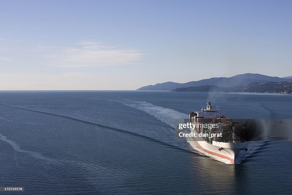 Cargo Schiff Weitwinkel-Blick