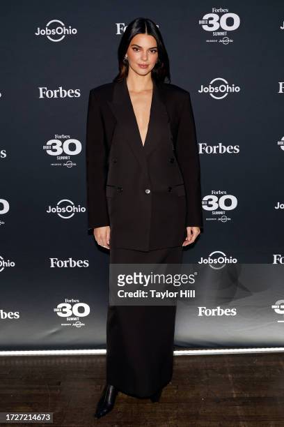 Kendall Jenner attends the 2023 Forbes 30 Under 30 Summit at Cleveland Public Auditorium on October 09, 2023 in Cleveland, Ohio.