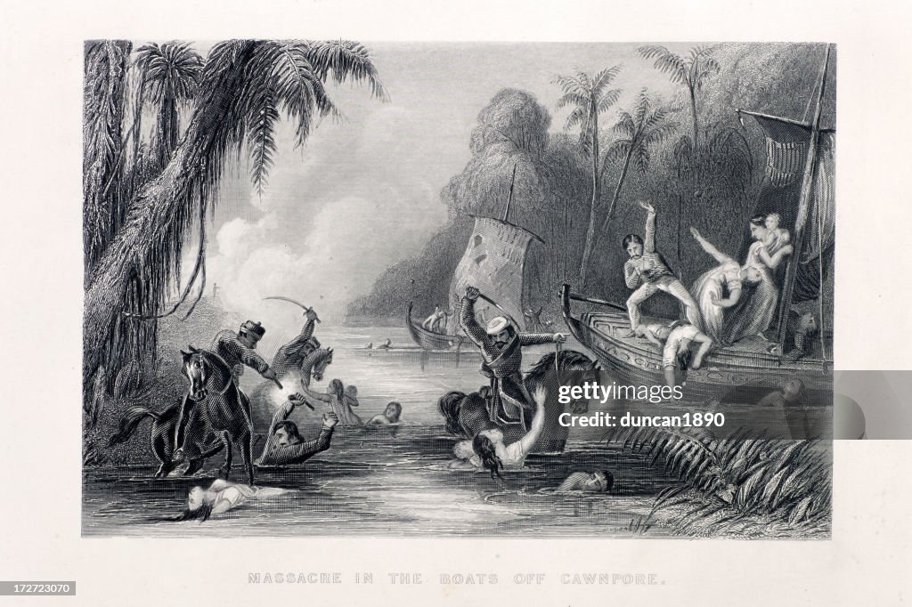 Massacre in the boats off Cawnpore.