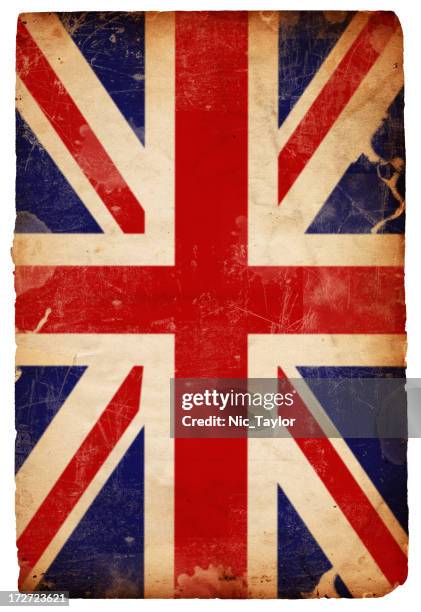 british flag grunge xxxl - old uk flag stockfoto's en -beelden