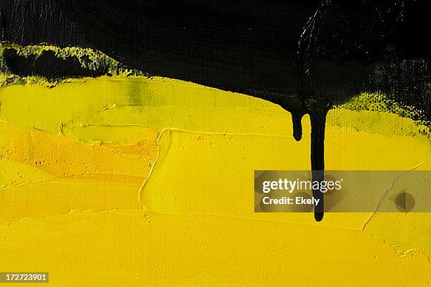 abstrato arte pintada de fundo amarelo. - abstract black imagens e fotografias de stock