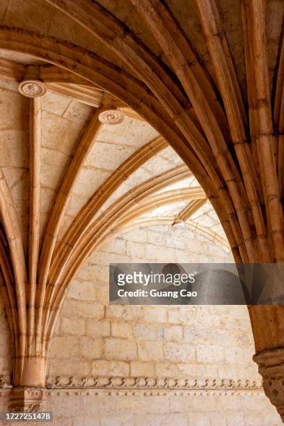 interior of jeronimos monastery - cloister stock pictures, royalty-free photos & images