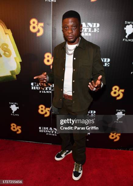 Rapper Boosie Badazz attends the Atlanta premiere of "Da'Partments" at IPIC Theaters at Colony Square on October 09, 2023 in Atlanta, Georgia.