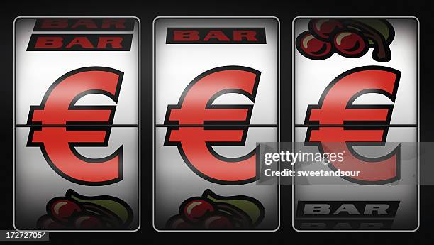slot machine winner euro - jackpot stock pictures, royalty-free photos & images