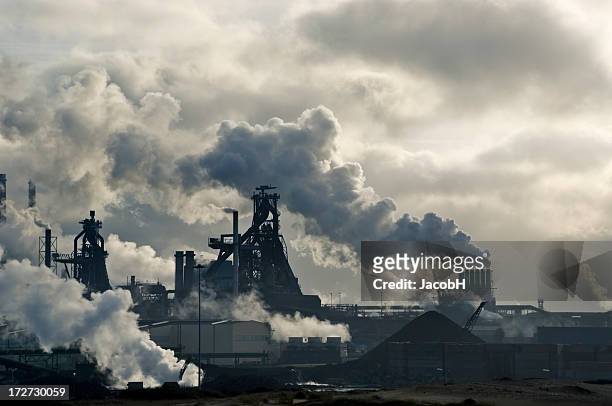 lots of smoke - coal pollution stock pictures, royalty-free photos & images