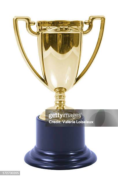 trophy - award white background stockfoto's en -beelden