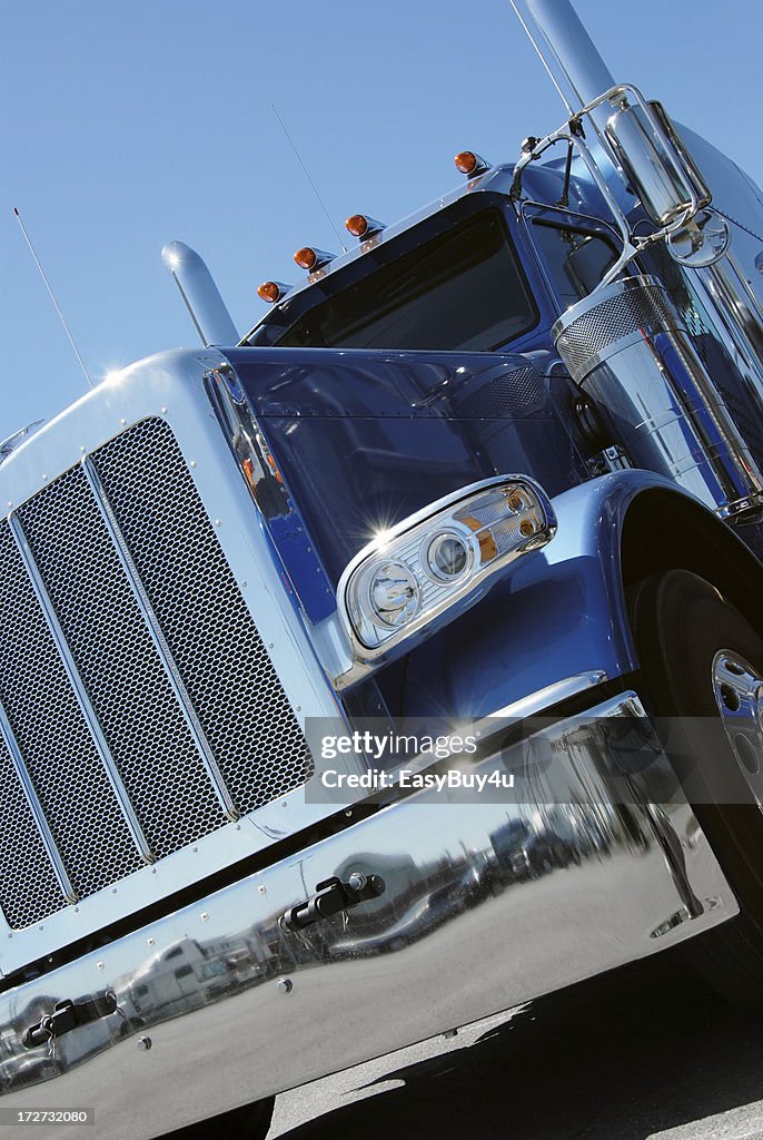Blue semi truck