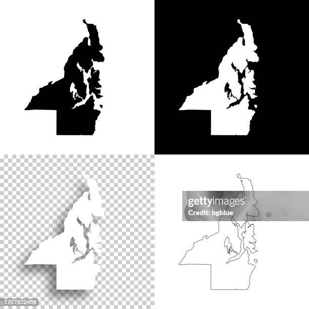 kitsap county, washington. maps for design. blank, white and black backgrounds - kitsap county washington state stock illustrations