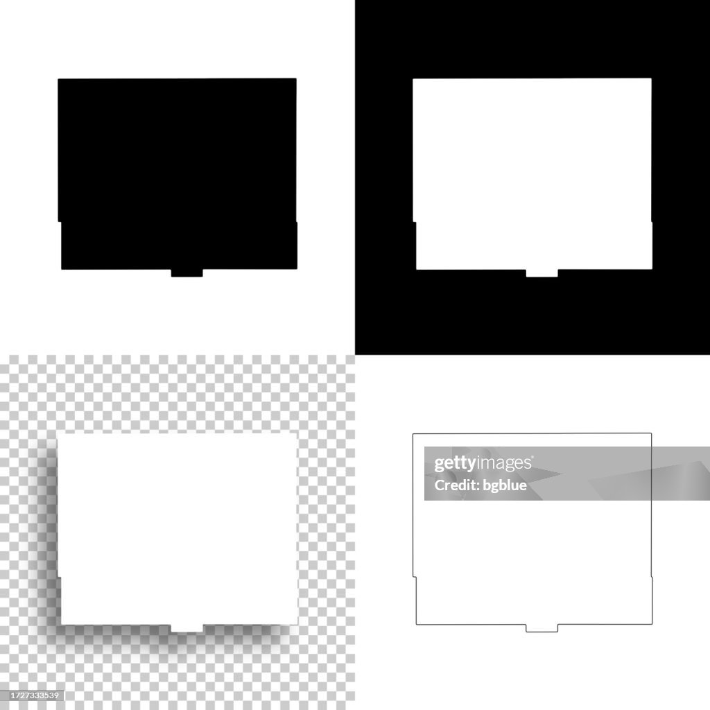 Rice County, Kansas. Maps for design. Blank, white and black backgrounds