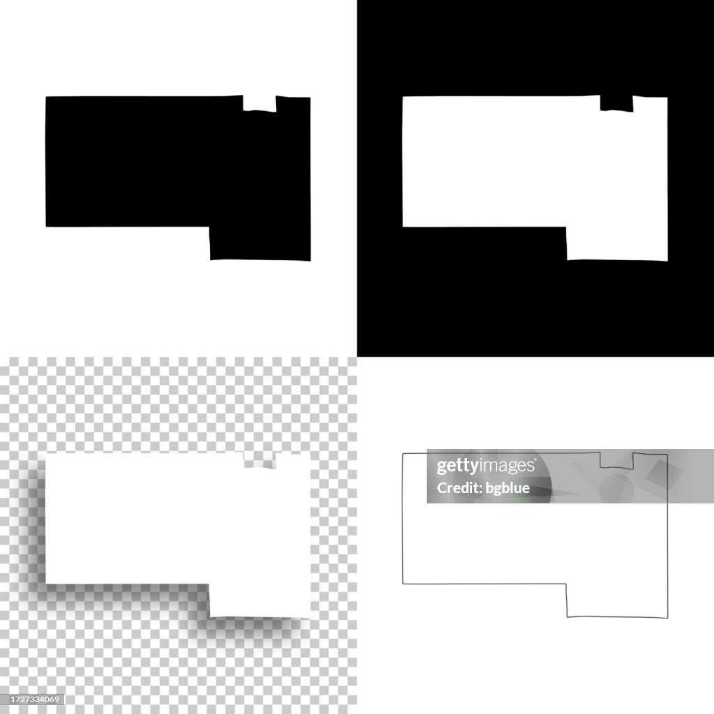 Oneida County, Wisconsin. Maps for design. Blank, white and black backgrounds
