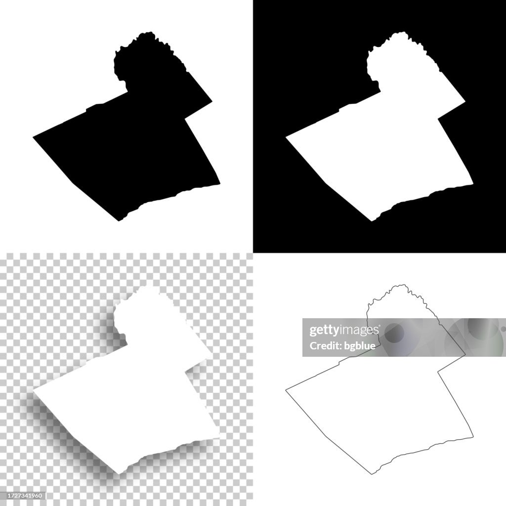 Carbon County, Pennsylvania. Maps for design. Blank, white and black backgrounds