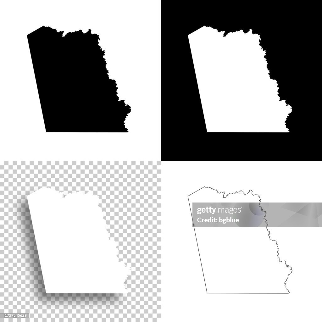 Tyler County, Texas. Maps for design. Blank, white and black backgrounds