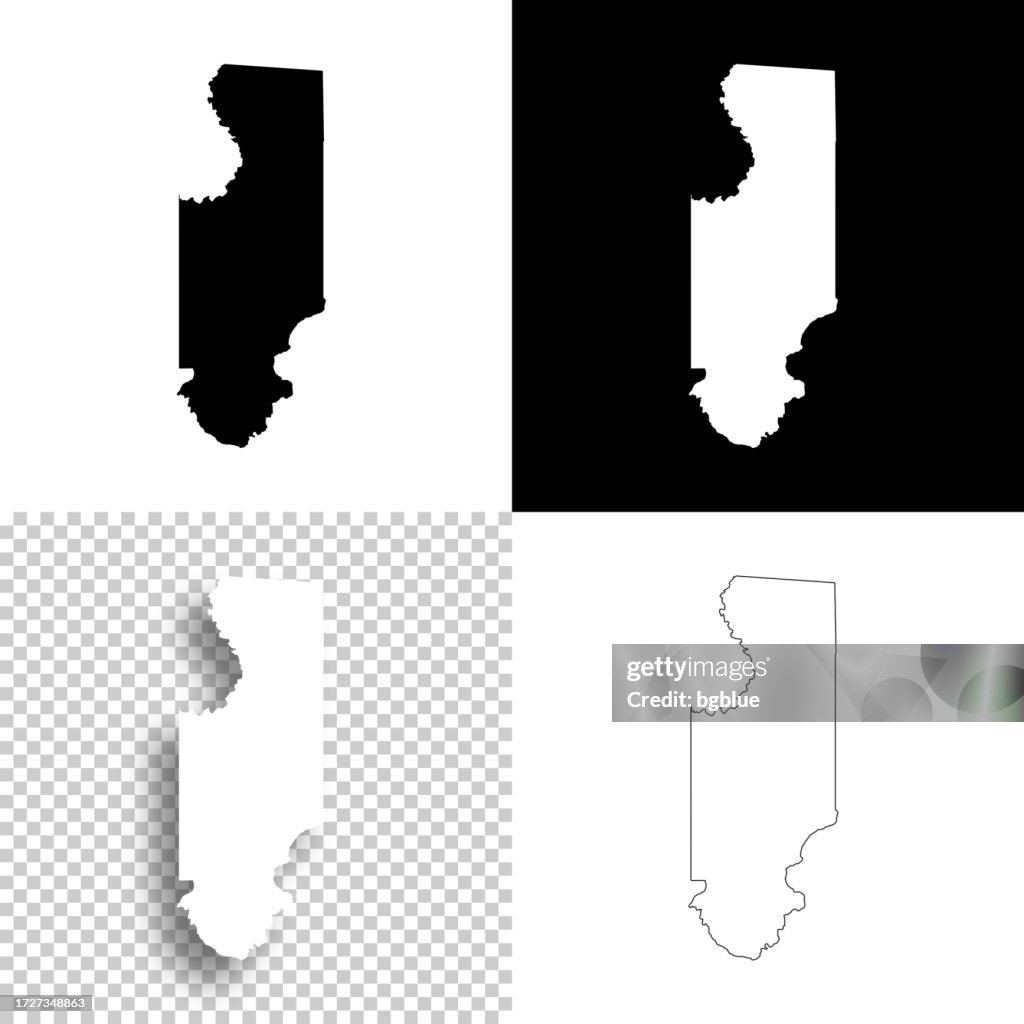 Columbia County, Florida. Maps for design. Blank, white and black backgrounds