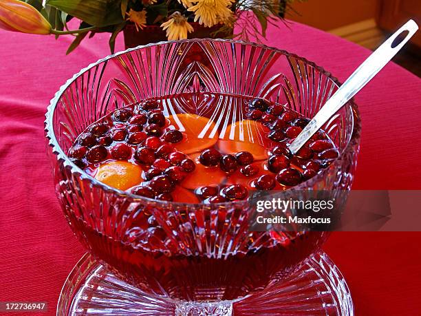 fruit punch bowl - punchskål bildbanksfoton och bilder