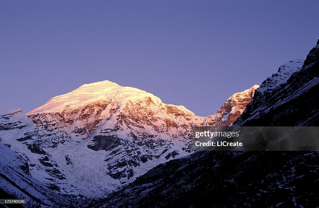 Morning Light On Chomolhari Mountain, Bhutan