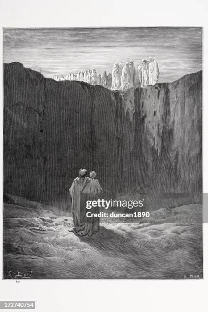 spirituosen in purgatory - fegefeuer stock-grafiken, -clipart, -cartoons und -symbole