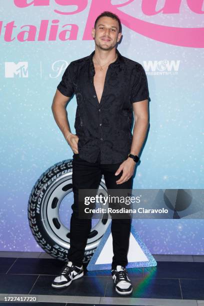 Alex Di Giorgio attends the photocall for the third season of MTv Drag Race Italy on October 09, 2023 in Milan, Italy.