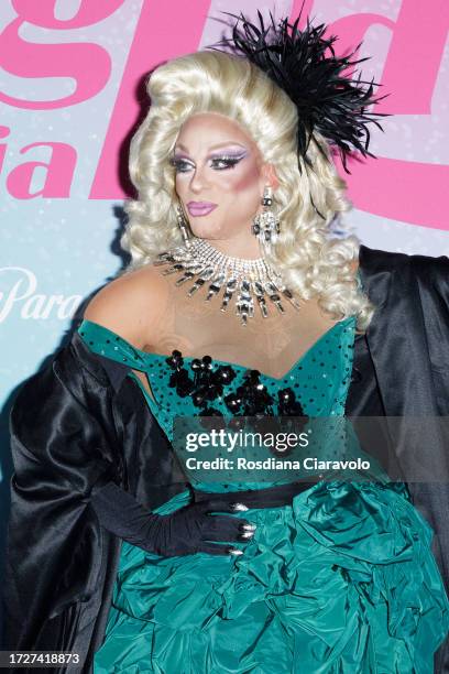 Priscilla Drag attends the photocall for the third season of MTv Drag Race Italy on October 09, 2023 in Milan, Italy.