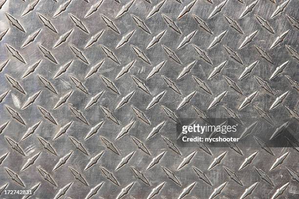 authentic diamond plate steel - diamond plate stock pictures, royalty-free photos & images
