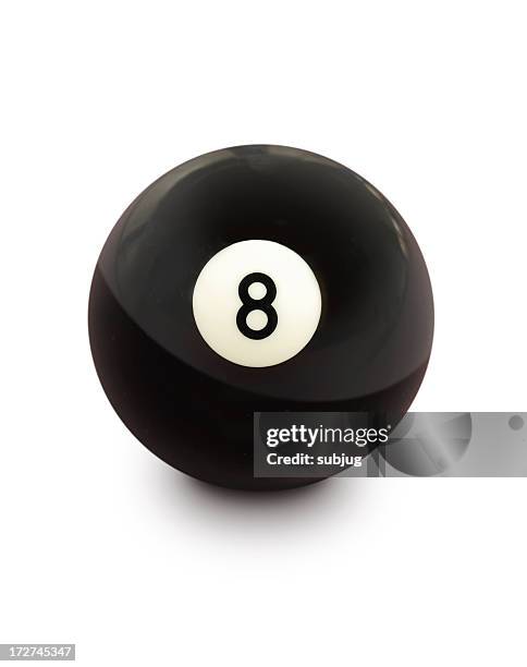 a black number eight ball on a white background - 8 ball pool stock pictures, royalty-free photos & images