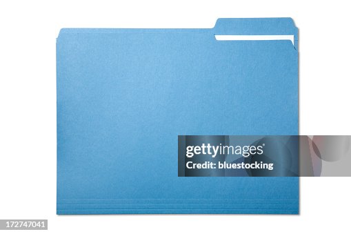 Single Blue File Folder Isolated On White High-Res Stock Photo - Getty ...