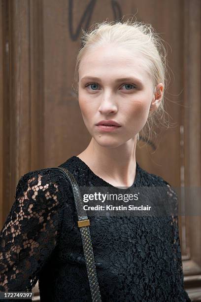 Model Yulia Lobova wears a Dolce and Gabbana dress on day 4 of Paris Collections: Womens Haute Couture on July 04, 2013 in Paris, France.