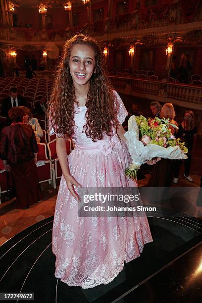 Saudi Arabian actress and award winner Waad Mohammed poses after the Bernhard Wicki Award ceremony at Munich Film Fesitval on July 4, 2013 in Munich,...