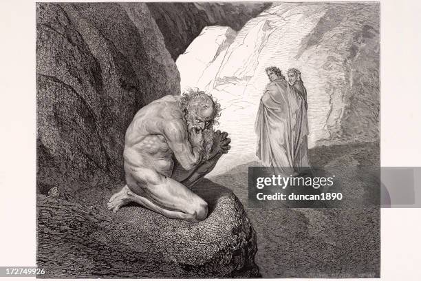 plutus - etching stock illustrations
