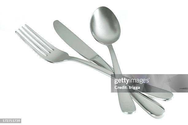 cutlery setting - knife and fork stock pictures, royalty-free photos & images