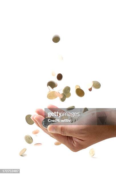 raining geld - geldregen stock-fotos und bilder