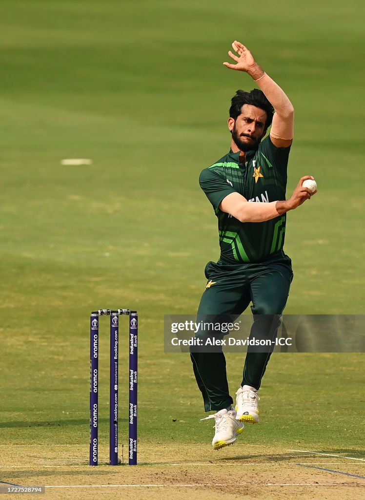 Hasan Ali Of Pakistan Bowls During The ICC Men s Cricket World Cup hasan-ali-of-pakistan-bowls-during-the-icc-men-s-cricket-world-cup