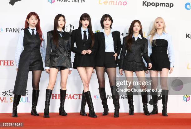 Yujin, Gaeul, Rei, Wonyoung, Liz, and Leeseo of girl group IVE attend the 2023 The Fact Music Awards on October 10, 2023 in Incheon, South Korea.