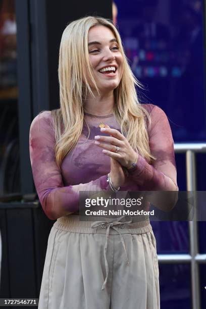 Sian Welby outside Capital Radio Studios on October 10, 2023 in London, England.