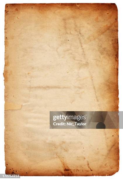 a grungy brown piece of weathered paper - handmade paper stock pictures, royalty-free photos & images