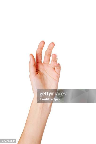 close-up of woman's hand - catch stockfoto's en -beelden