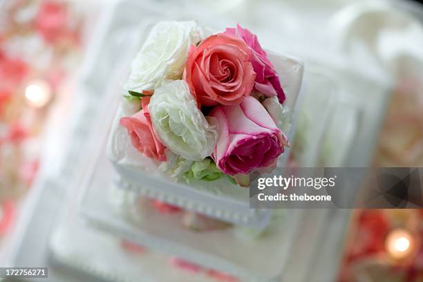 wedding cake - square cake stock pictures, royalty-free photos & images