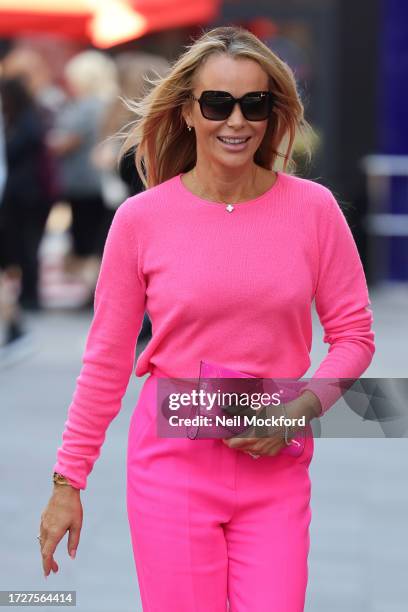 Amanda Holden leaving Heart Breakfast Radio Studios on October 10, 2023 in London, England.