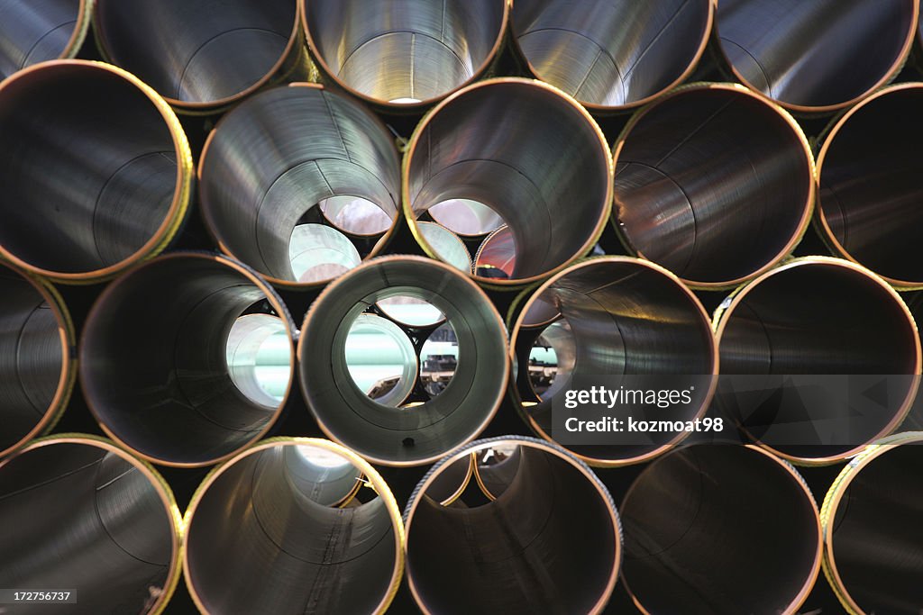 Stacked Steel Pipe Abstract