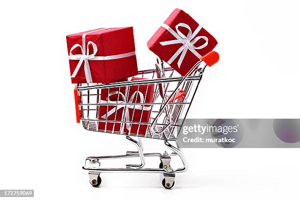 shopping-geschenk - rollwagen stock-fotos und bilder