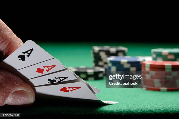 winning hand - ace of clubs stock pictures, royalty-free photos & images