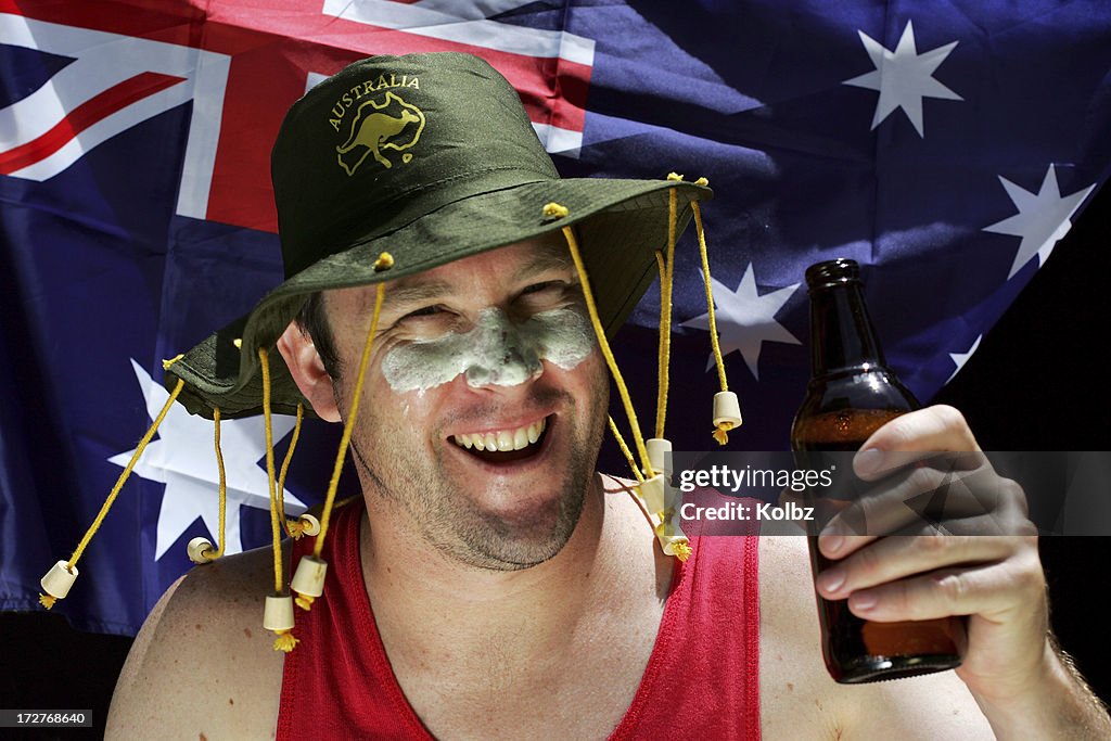 Happy Aussie with a Beer