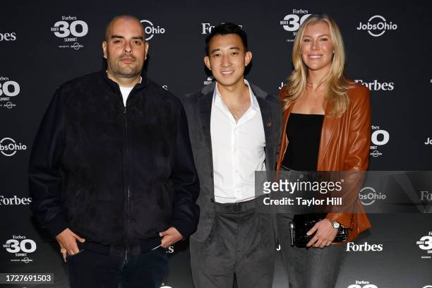 Berner, Vince Ning, and Hannah Ross attend the 2023 Forbes 30 Under 30 Summit at Cleveland Public Auditorium on October 09, 2023 in Cleveland, Ohio.