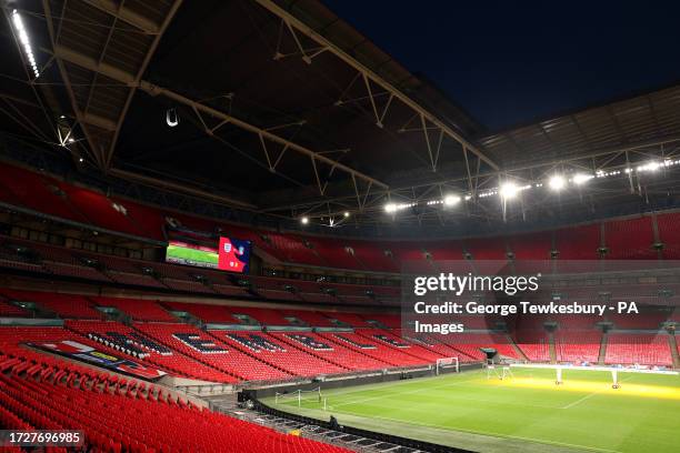 General view inside the stadium ahead of an Italy pitch walk at Wembley Stadium, London. Picture date: Monday October 16, 2023.