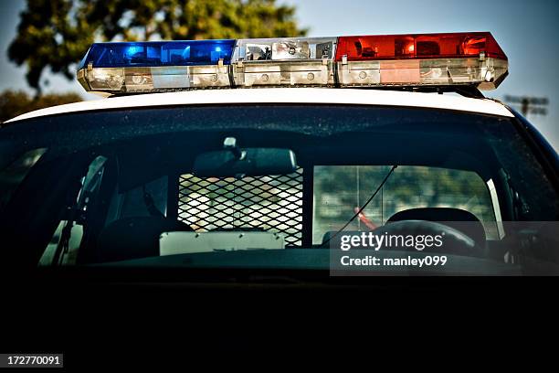 police car lights - police light stock pictures, royalty-free photos & images