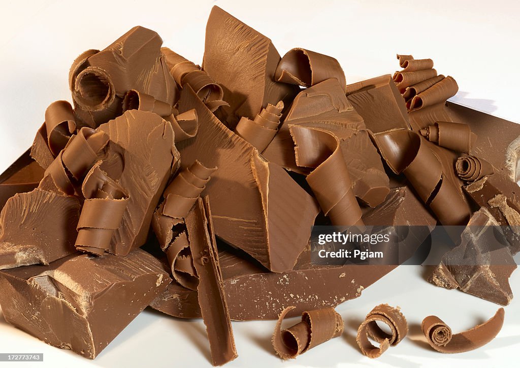 Pile of chocolate shavings