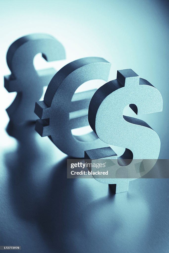 Dollar, Euro, Pfund-Zeichen