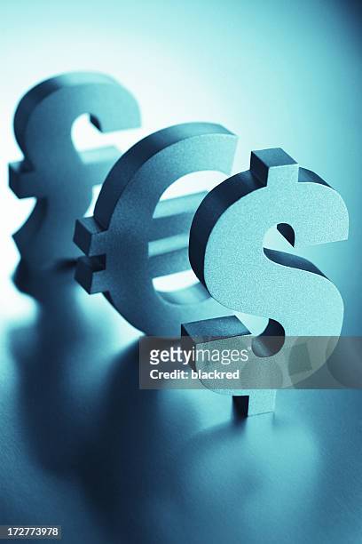dollar, euro and pound signs - currency exchange stock pictures, royalty-free photos & images