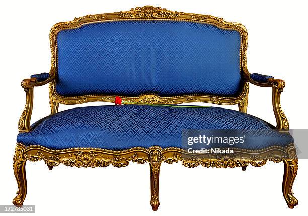 divano blu - antique sofa styles foto e immagini stock